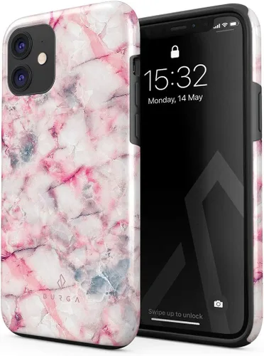 Vista 39 de BURGA - Funda compatible con iPhone 12, apta para carga inalámbrica, carcasa rígida híbrida de 2 capas + funda de silicona, resistente, ajuste