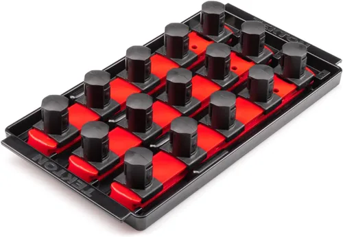 Vista 19 de TEKTON Carraca de 3/4 pulgadas x riel para dados de 8 pulgadas, 5 clips (rojo) OSR31105 Fabricado en Estados Unidos Negro