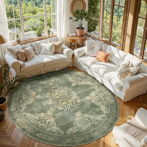 Vista 75 de jinchan Fiora - Alfombra lavable de área pequeña, alfombra de entrada floral de medio círculo de 2 x 3, tapete de media luna de pelo bajo, suave
