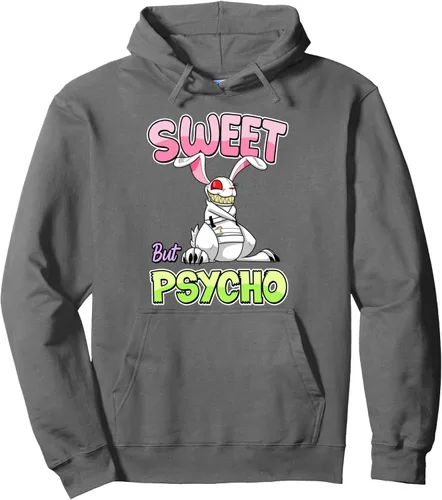 Vista 9 de Sweet But Psycho - Sudadera con capucha de conejo gótico espeluznante, Negro