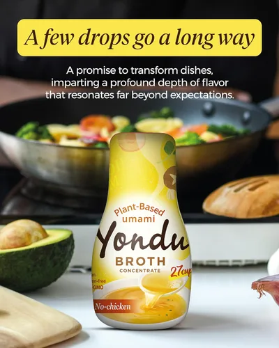 Vista 6 de YONDU Concentrado de caldo sin pollo: base líquida de caldo para caldo instantáneo, caldo de sopa, sabor a pollo a base de plantas, vegano, sin