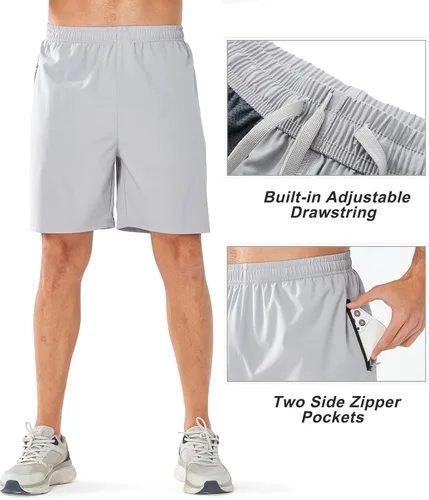 Vista 4 de NORTHYARD Pantalones cortos deportivos para correr para hombre, de secado rápido, ligeros, deportivos, gimnasio, baloncesto, 7 pulgadas, 9 pulgadas
