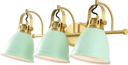 Vista 13 de JONATHAN Y Lámpara LED de tocador de 7 pulgadas, color verde menta/níquel, aplique de pared ajustable para espejo de baño, luz de cocina bohemia