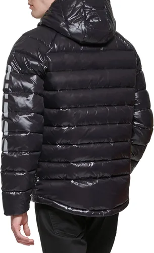 Vista 4 de GUESS Men's Long Sleeve Midweight Hooded Puffer