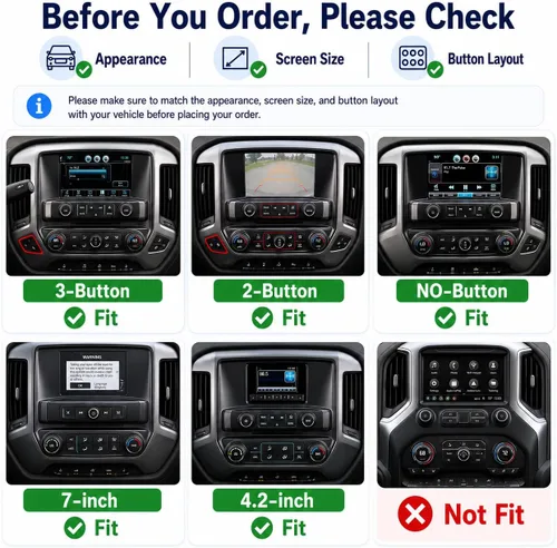 Vista 3 de Actualización estéreo de radio QLED de 13.1 pulgadas para Chevy Silverado y GMC Sierra 2014-2018, unidad principal de 8 núcleos con CarPlay/Android
