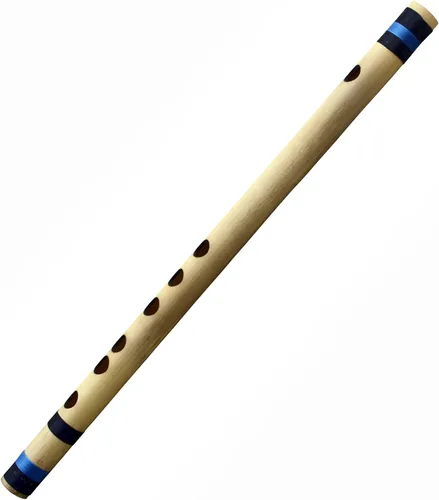 Vista 8 de Flauta de bambú profesional indio bansuri (una melodía) transversal 12 pulgadas instrumento musical de viento de madera