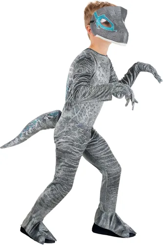 Vista 2 de Disfraz de lujo azul para niños de Jurassic Park
