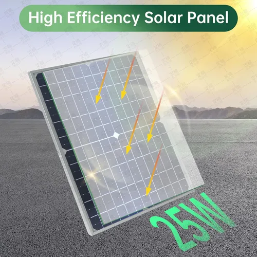 Vista 5 de Extractor de energía solar con batería, panel solar impermeable de 25 W, ventilador de ventilación de 8 pulgadas, ventilador solar para invernadero