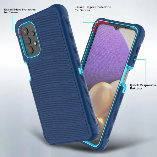 Vista 7 de Funda para Galaxy A32 5G con protector de pantalla de TPU suave, [serie de fundas], funda protectora de cuerpo completo resistente con clip