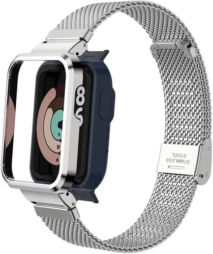 Vista 6 de Compatible con Xiaomi Mi Watch Lite/Redmi Watch Lite, correa de repuesto de metal de acero inoxidable compatible con Xiaomi Mi Watch Lite/Redmi FG1