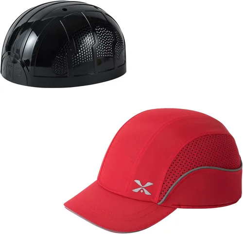 Vista 14 de TIHEEN Gorra de seguridad unisex, estilo gorra de béisbol con rayas reflectantes, ligera y transpirable, gorra de protección para la cabeza