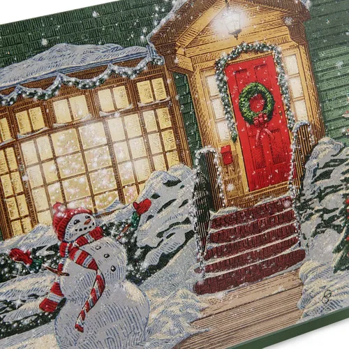 Vista 3 de Hallmark Tarjetas de Navidad en caja, puerta roja invernal (16 tarjetas de Navidad con sobres)