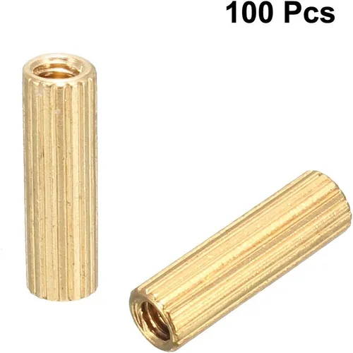 Vista 3 de uxcell 100pcs latón redondo recto PCB pilar hembra hilo separador separador M2x3x12mm
