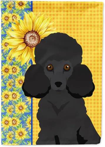 Vista 153 de Caroline's Treasures WDK5313GF Bandera de jardín con diseño de girasoles de verano, color negro y tostado, Airedale Terrier para buzón, bandera