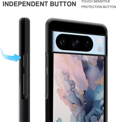 Vista 1222 de Compatible con Google Pixel 4A 5G Mobile Case Creative Acrylic Panel trasero Silicona Protección Grip especialmente diseñado para Google Pixel 4A 5G