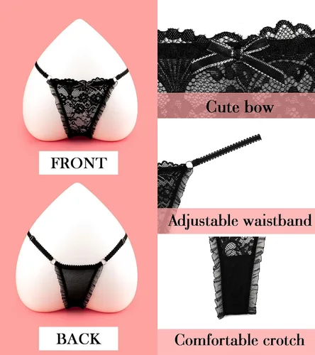 Vista 5 de Tanga de tanga para mujer, ropa interior sexy elástica con espalda en T