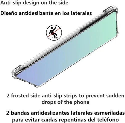 Vista 6 de USTIYA Funda para Motorola One Vision Clear TPU Cuatro Esquinas Cubierta Protectora Transparente Suave Funda