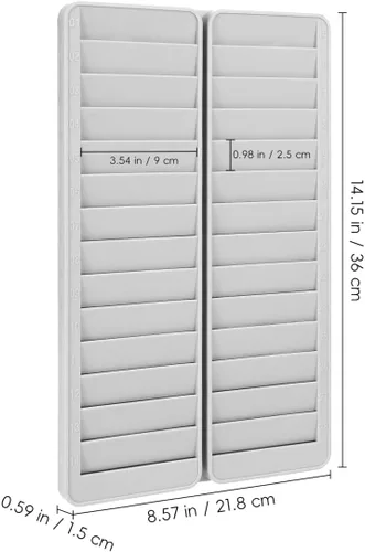 Vista 2 de Estante para tarjetas de 28 tiempos, soporte para tarjetas de tiempo, montado en la pared, organizador colgante para oficina, almacén, fábrica