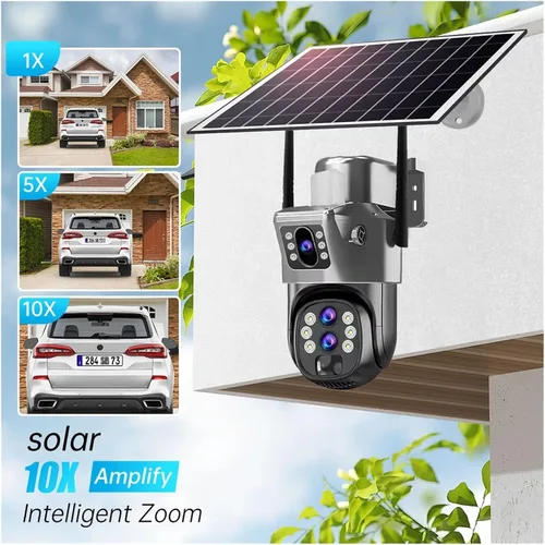Vista 5 de Cámara de seguridad PTZ solar 6K 4G Zoom 4G 10X Añadir 64G