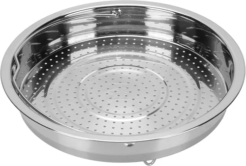 Vista 3 de Pwshymi Cesta de vapor de alimentos de acero inoxidable con patas para olla de cocina, diseño perforado eficiente para verduras y mariscos, adecuada