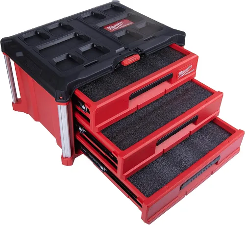 Vista 2 de Insertos de espuma Econo - Se adapta a Milwaukee Packout 48-22-8443 (kit de espuma de 3 piezas) Negro/Rojo