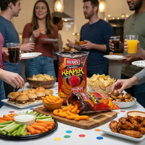 Vista 5 de Herr's Snacks – Snacks picantes sin gluten para adultos y niños – Carolina Reaper Cheese Curls – 6 onzas (paquete de 6)