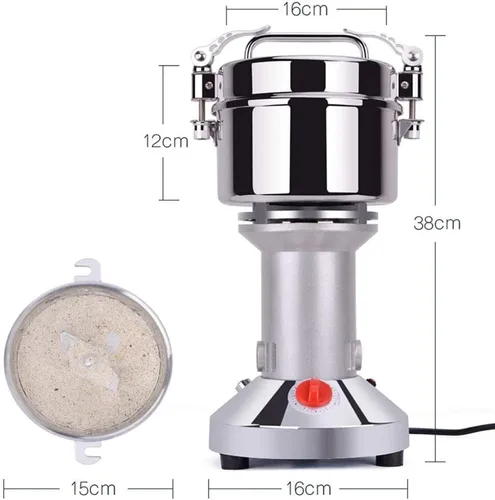 Vista 3 de Electric Grain Grinder 700G Electric Grain Grinder Mill High-Speed Vertical Type Stainless Steel Pulverizer for Kitchen Herb Spice Pepper Coffee