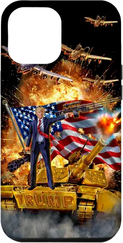 Vista 26 de iPhone 16 Presidente Donald Trump monta una funda dorada
