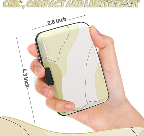 Vista 3 de ToLuLu Portador de Tarjetas de Crédito, Mini Billetera Pequeña de Aluminio RFID para Tarjetas, Estuche Delgado de Metal para Tarjetas