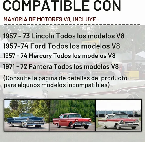 Vista 2 de Kit de conversión de encendido 1281 compatible con Ford 1957-1974 de 8 cilindros, kit ignitor de repuesto para Pertronix
