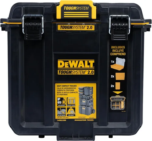 Vista 33 de DEWALT TOUGHSYSTEM 2.0 Caja de herramientas profunda compacta y duradera con divisores extraíbles (DWST08035)