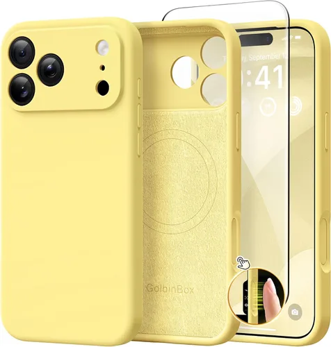 Vista 30 de GolbinBox - Funda magnética para iPhone 17e/16e, funda de silicona, color Verde militar