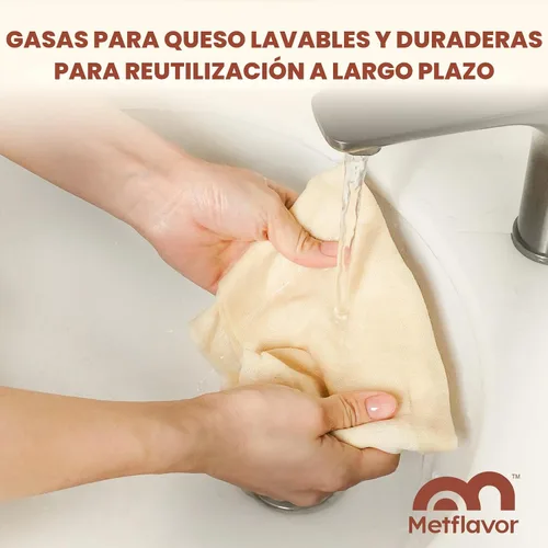 Vista 5 de 3 piezas de gasa reutilizable para colar de 20 x 20 pulgadas, gasas de grado 100 con bordes dobladillados, 100% algodón sin blanquear, colador