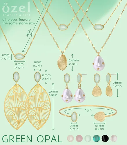 Vista 36 de OZEL - Pulseras para mujer, chapados en oro real de 18 quilates, pulseras de oro de cristal colorido para regalos