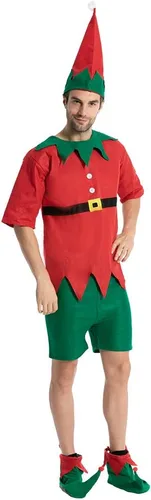 Vista 3 de EraSpooky Disfraz de elfo para adultos y niños, disfraz de Navidad, disfraz de Papá Noel