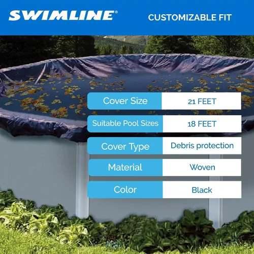 Vista 5 de SWIMLINE HYDROTOOLS - Red de hojas de invierno resistente para piscinas sobre el suelo, para piscinas redondas de 21 pies, tamaño de red de 24 pies
