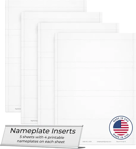 Vista 8 de Insertos de placa de identificación de papel perforado, paquete de 20 (8 x 2 pulgadas, azul)