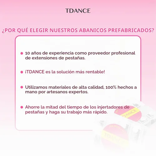 Vista 7 de TDANCE 600 abanicos, extensiones de pestañas prefabricadas de longitud mixta, naturales y de volumen, abanicos de pestañas prefabricadas 5D-24D