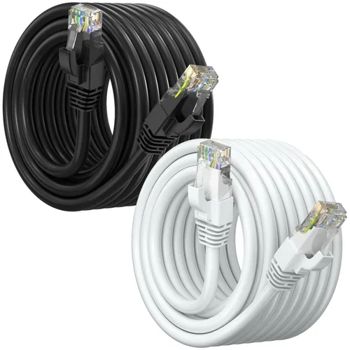 Vista 50 de Maximm Cable Ethernet Cat6, color negro (paquete de 2), cable UTP de 10 Gbps 550 MHz