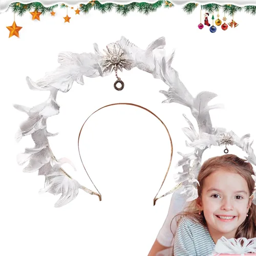 Vista 8 de hypericin Alas de disfraz de ángel, banda para el cabello, disfraz de ala de ángel, traje de fiesta, accesorios de alas de cosplay con plumas