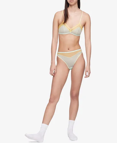 Vista 4 de Calvin Klein Tanga de cintura alta Ck One Sheer Pride para mujer, Arco iris