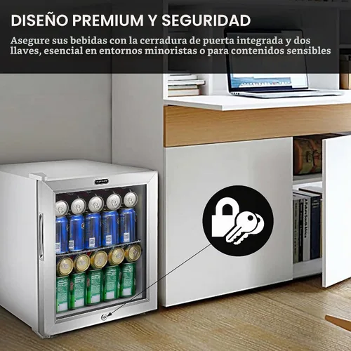 Vista 4 de Whynter - Refrigerador para bebidas con puerta de cristal de doble capa, Mini refrigerador independiente de 68 latas 1.6 pies cúbicos, BR-062WS