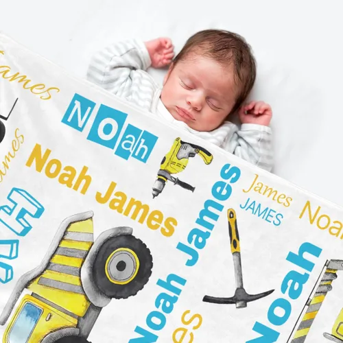 Vista 11 de Manta de bebé con nombre personalizado, regalos personalizados para bebés, niños, niñas y niños, mantas de franela suaves y esponjosas, cálidas