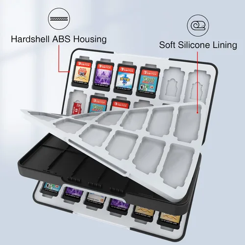 Vista 4 de HEIYING Game Card Case for Nintendo Switch&Switch OLED,Customized Pattern Switch Lite Game Card Case with 48 Game Card Slots and 24 Micro SD Card