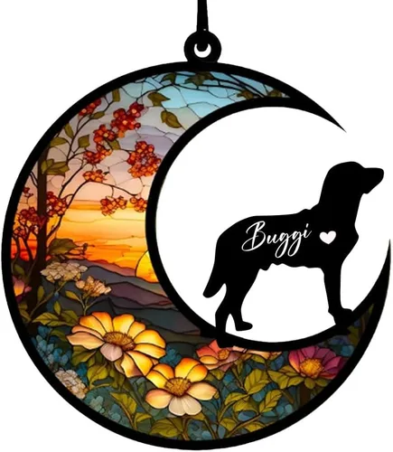 Vista 24 de Atrapasoles conmemorativos personalizados para perros Akita, nombre de perro personalizado, adorno de pérdida de perro, regalo para amantes