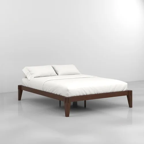 Vista 4 de Bme Chalipa Base de cama Queen de 14 pulgadas, plataforma de madera maciza, marco de cama de carpintería japonesa, soporte de listones de madera,