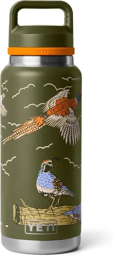 Vista 27 de YETI Rambler - Botella de 36 onzas, aislada al vacío, a prueba de fugas, de acero inoxidable con tapón para sorbos Aislamiento al vacío Blanco