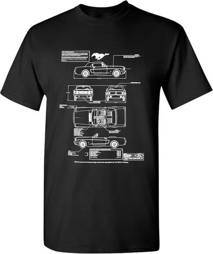 Vista 2 de 1966 Ford Mustang GT Blueprint camiseta americana clásica para hombre