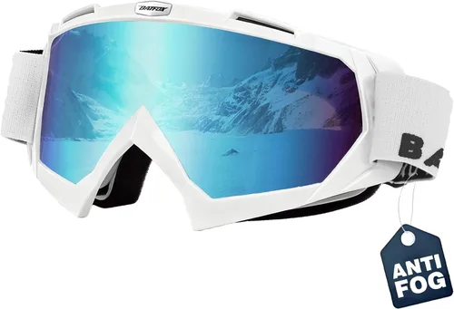 Vista 11 de Gafas de esquí antivaho OTG para adultos y niños, gafas de snowboard con 100% protección UV y ajuste antideslizante para esquí