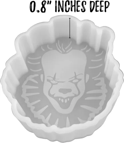 Vista 4 de Halloween IT Penny Wise Clown Scary Fall Freshie - Molde de freshie para perlas aromáticas curadas perfumadas de 4 x 3.1 x 0.8 pulgadas